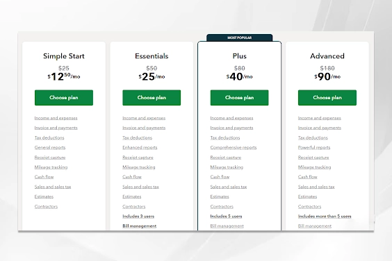 QuickBooks Online Bill Pay Pricing Plans