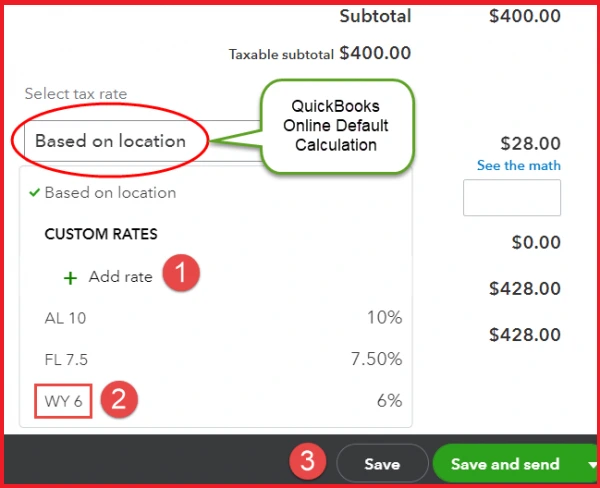 Sales Tax Calculation Rates in QuickBooks Online