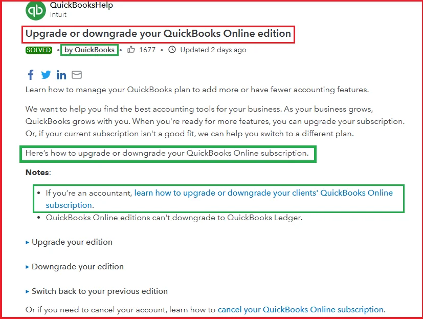 Downgrade Your QuickBooks Online Subscription