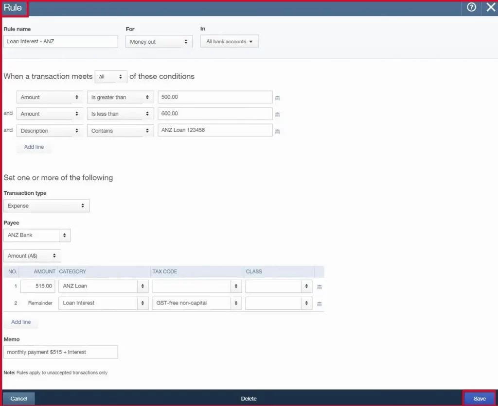 Bank Rules in QuickBooks Online